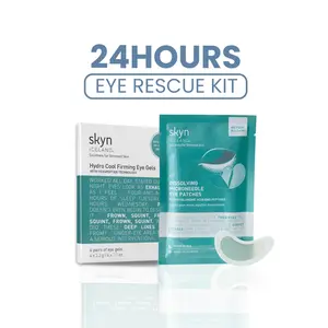 Skyn ICELAND 24-Hour Eye Rescue Kit, 4 pairs Hydro Cool Firming Under Eye Patches & 1 pair of Dissolving Microneedle Eye Patches. Eye Gel Mask to Firm And Reduce Wrinkles, Fine Lines, Dark Circles, Puffy Eyes & Bags