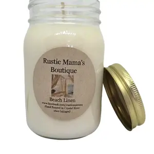 Rustic Mama's Beach Linen 16oz 100% Soy Candle