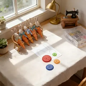 A fabric carrot patchwork template with 4 tracing pinholes is an auxiliary tool for patchwork enthusiasts who pursue smooth lines