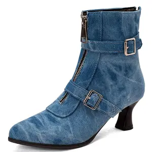 Women's Elegant, Classic, Casual Chunky Low-Heel Pointed-Toe Buckle-Strap Ankle Shoe - Versatile Footwear for Work, Weekend | Spring Glow Up, Summer Vibes outdoorfun