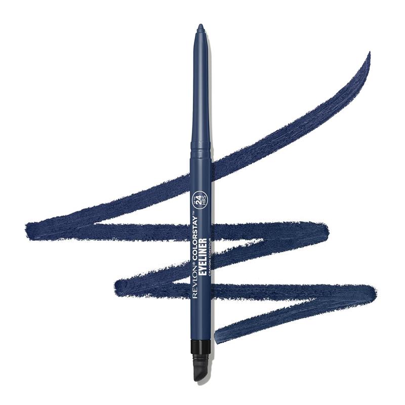 REVLON ColorStay Pencil Waterproof Eyeliner 213 Navy 0.01 oz Full Coverage Smudge-Proof Eye Makeup with Built-In Sharpener for All Skin Types