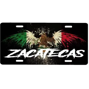 Zacatecas Mexico Aluminum Vanity Novelty License Plate Placa, 6" x 12", Souvenir, Decorative Tourist Gift Sign