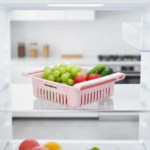 Fridge Drawer Storage Organizers: Adjustable Plastic Produce Keepers, Crisper Veggie Fruit Trays for Odor Separation, Expandable Refrigerator Dividers, Moisture-Proof Fridge Organization Shelf, Multi-Compartment Kitchen Storage Solution.