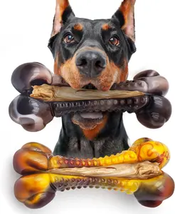 Toys for Aggressive Chewers, 2Pack Indestructible Dogs   for Large Small Medium Breeds, Durable Tough Nylon  Toys To Keep Them Busy, Puppy  Dogs  , Beef&Bacon Flavor