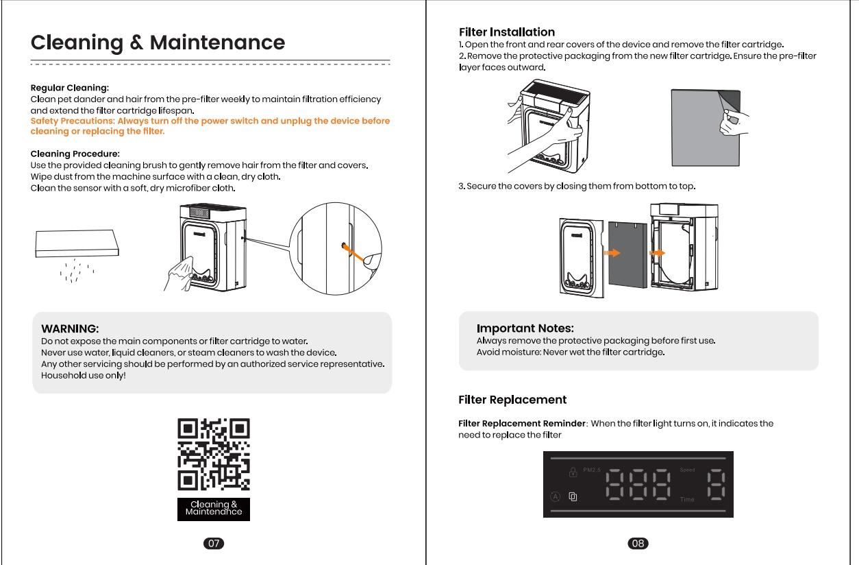 oneisall air purifiers for home pets, 3-in-1 Washable HEPA Filter, Covers up to 2200 Ft², Dual-Sided Filter with 220g Activated Carbon, Pet-Friendly Design – Pet Lock, Allergen Relief & Odor Removal