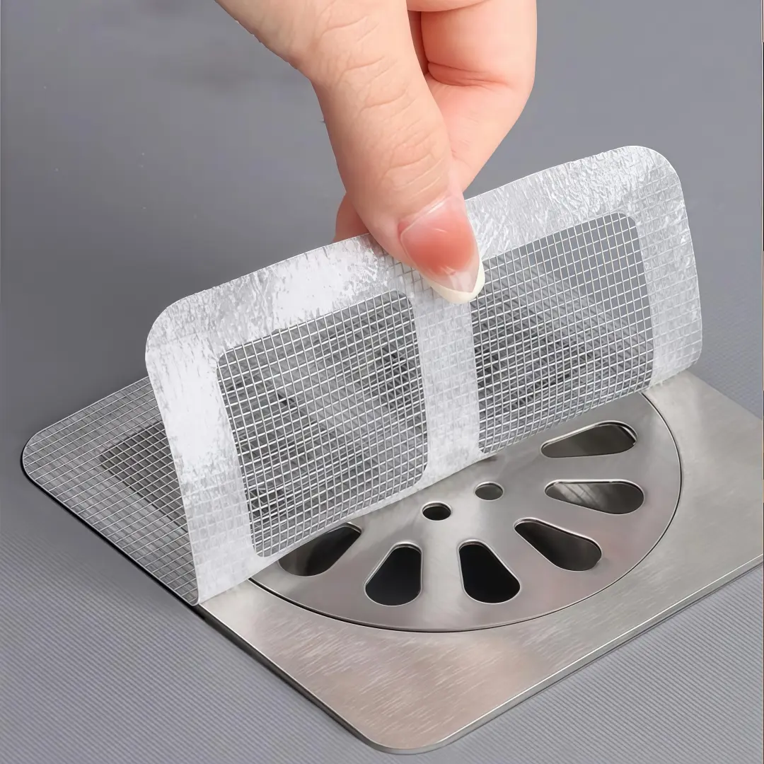 Drain Hair Catcher Patch, 12/24/50 Pieces Drain Filter Mesh, Hair Blockage Specialty Sink Cover, Drain Protector, Bathroom Accessory, Summer Essential Home Bathroom Kitchen Supplies