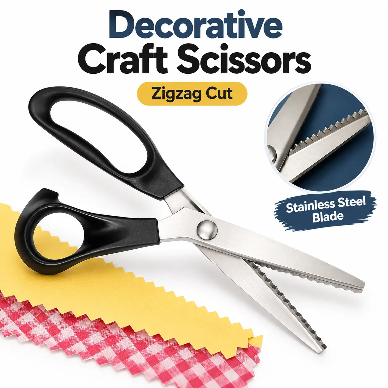 stainless steel serrated edge rolling scissors (with serrated blades) are durable and sharp sewing tools. Decorative craft scissors are suitable for DIY, tailoring, textiles, lace, and sewing accessories
