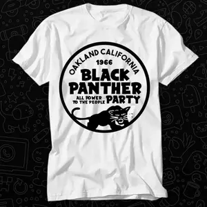 Unisex 220G 100% Cotton T-Shirt 2026 Summer New, 1966 Oakland Inspired Black Panther Graphic Tee