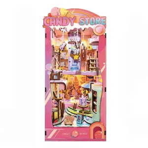 DIY Book Nook Kit, 3D Wooden Puzzle, 3D Desktop Decor, Handmade Craft Gift, Luxury Bookshelf Model, Perfect for Holidays