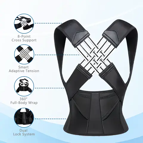 Waist Trainer Posture Corrector Back Straightener Brace Straps with Shoulder Support for Back Pain improves posture reduces hunchback Relief Healthcare for Men and Women Belts Womenswear Spine Alignment