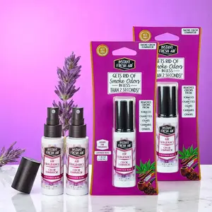 2 Pack Smoke Odor Eliminator Air Freshener Lavender Bliss Scent Alcohol-Free Non-Flammable Fast-Acting Formula Neutralizes Smoke in 2 Seconds 1.35 oz 40 ml INSTANT FRESH AIR