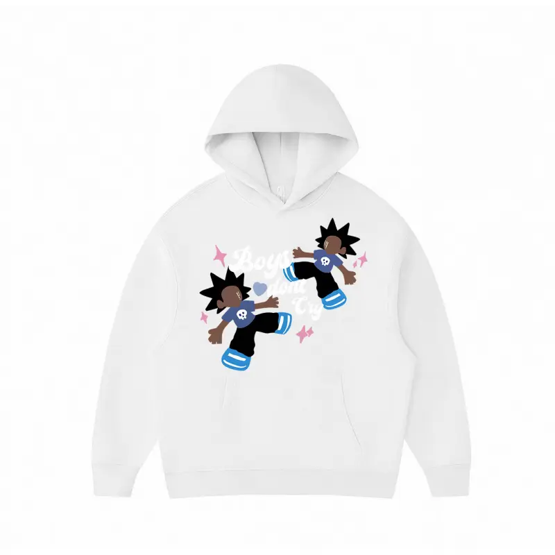 ✨🔥 Boys Don't Cry Graphic Hoodie😎💙| Cute Cartoon Streetwear ✨🔥 Boys Don't Cry Graphic Hoodie😎💙| Cute Cartoon Streetwear