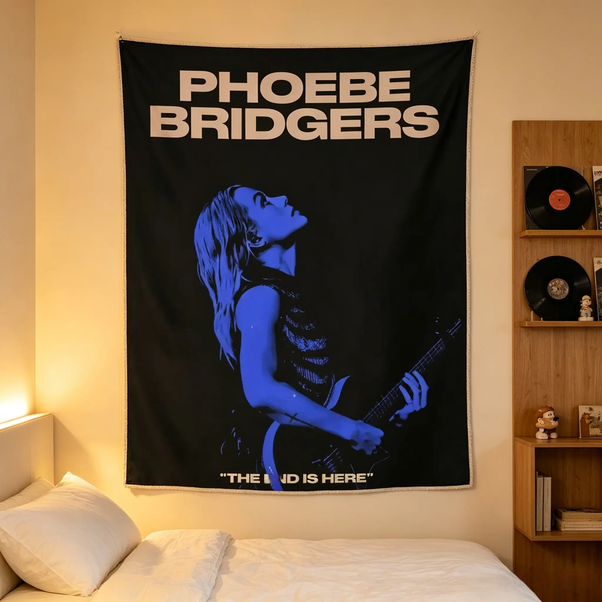 Phoebe Bridgers Music-Theme Kuerh Jogn Tapestry Wall Hanging, Strong Multi-Size Beach Home Decor, Hand Washable Novelty Banner for Living Room Bedroom Indoor Supplies