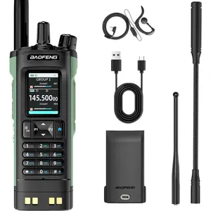 BAOFENG Radio UV32 Ham Radio Handheld 10W Rechargeable Walkie Talkie Portable Long Range UV-32 Two Way Radio NOAA Weather Radio with GPS,APP Programming Copy Frequency 2500mAh Battery USB-C Charging