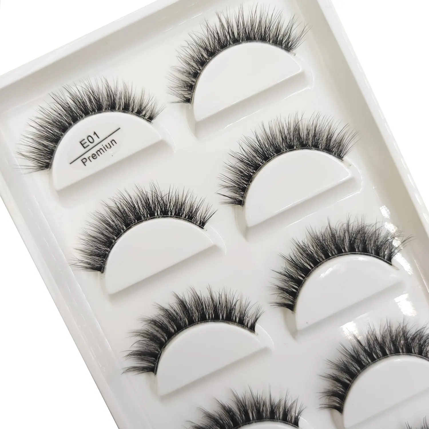 Transparent 3D Mink Eyelashes, Natural Clear False Eye Lashes, Soft Invisible Eyelash, Wispy Makeup Faux Cils, H13 X08, 5 Pairs