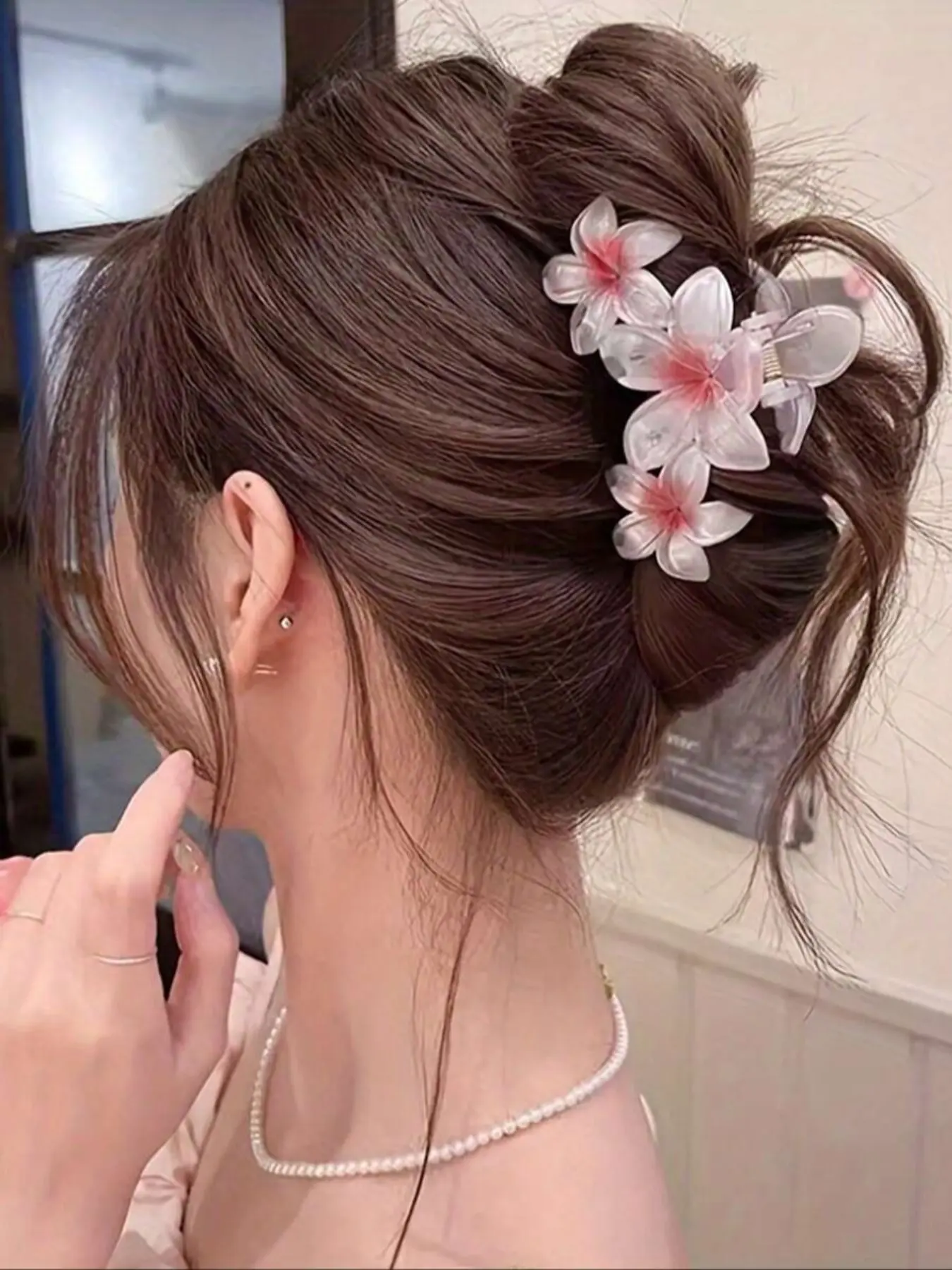Elegant Floral Hair Clip, Transparent Cute Claw Clip, Beach Hairstyle Accessory, Fashion Styling Accessories, Women's Hair Decor, Super Cute Clips, Flower Hair Clip