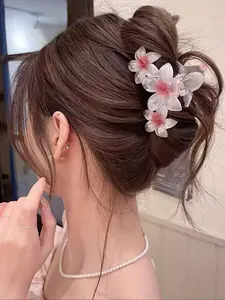Elegant Floral Hair Clip, Transparent Cute Claw Clip, Beach Hairstyle Accessory, Fashion Styling Accessories, Women's Hair Decor, Super Cute Clips
