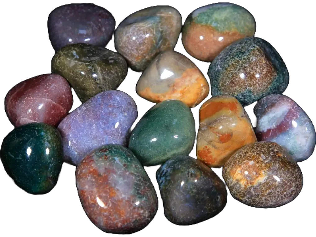 Fancy Jasper Tumbled Stones 1lb – Natural Mixed Color Crystal Gemstones | Polished Medium Stones for Vase Filler,  Decorative Mixed Size Stone