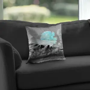 Begin Home Decor C1PC141410T1CU 14 x 14 in. Blue Clouds - Scenic Poly Twill Throw for Home Decor