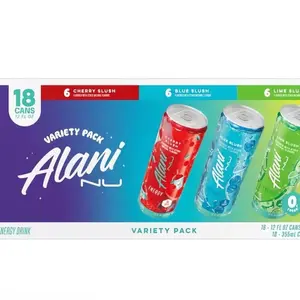 Alani Nu Energy Drink - Lime Slush Variety Pack, 12 fl oz Cans, 18-Pack