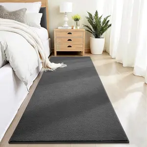 Grey Hallway Runner Rug,2x6  Non Slip Runners,Indoor Thickened Memory  Bedside Rugs for Bedroom  Dorm  Boys Room, Washable Low Pile Shag  Carpets for Entrance Hall