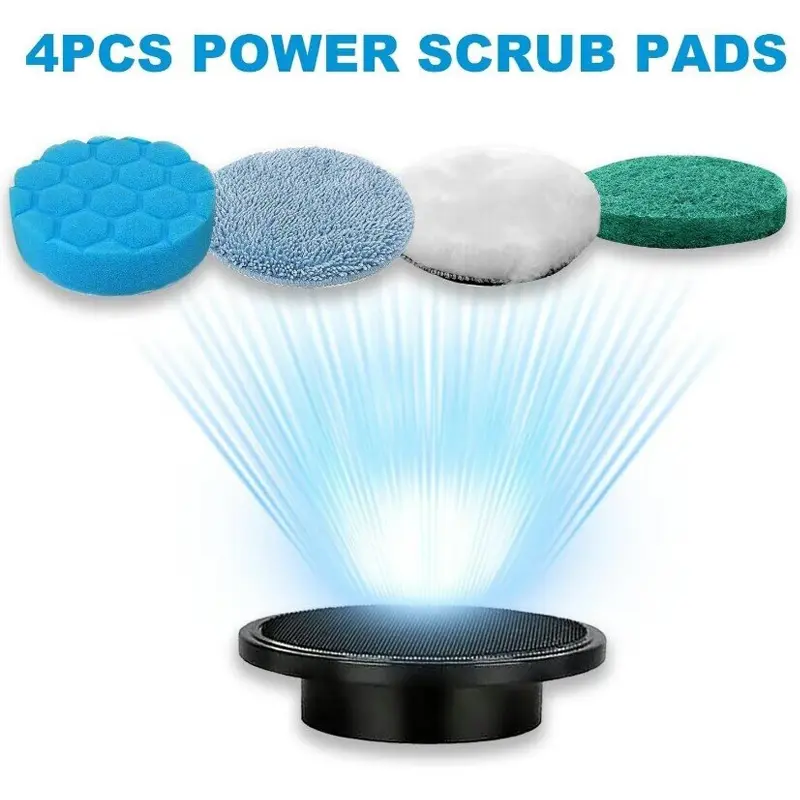 4-Piece Universal Replaceable Brush Heads Set, Compatible with Electric Rotating Cleaners, Ideal for Home and Commercial Use, Handheld Cleaning Brushes