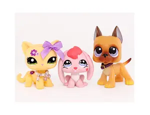 Miniature toys shorthair cat rabbit great dane spaniel dachshund kitten collie bobble head figures with accessories for Mini Pet Shop collector kids gift
