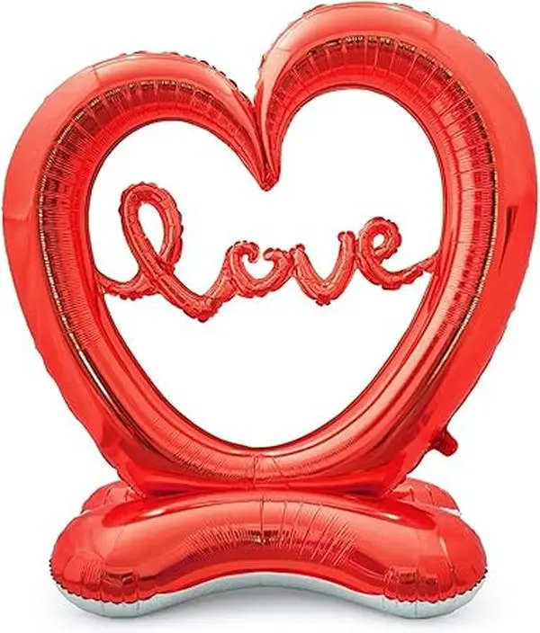 Giant Standing Heart Balloon Love Foil Balloon Anniversary Wedding Valentines Day Birthday Party Decoration Photo