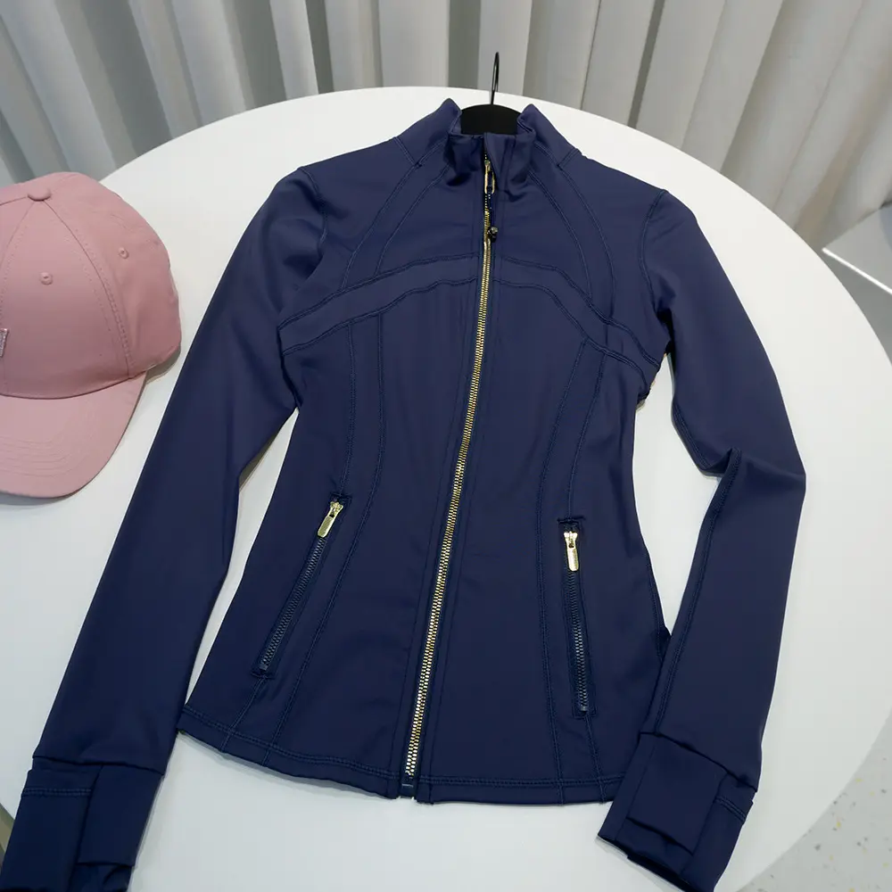 Navy Blue Gold Zipper 098 Jacket