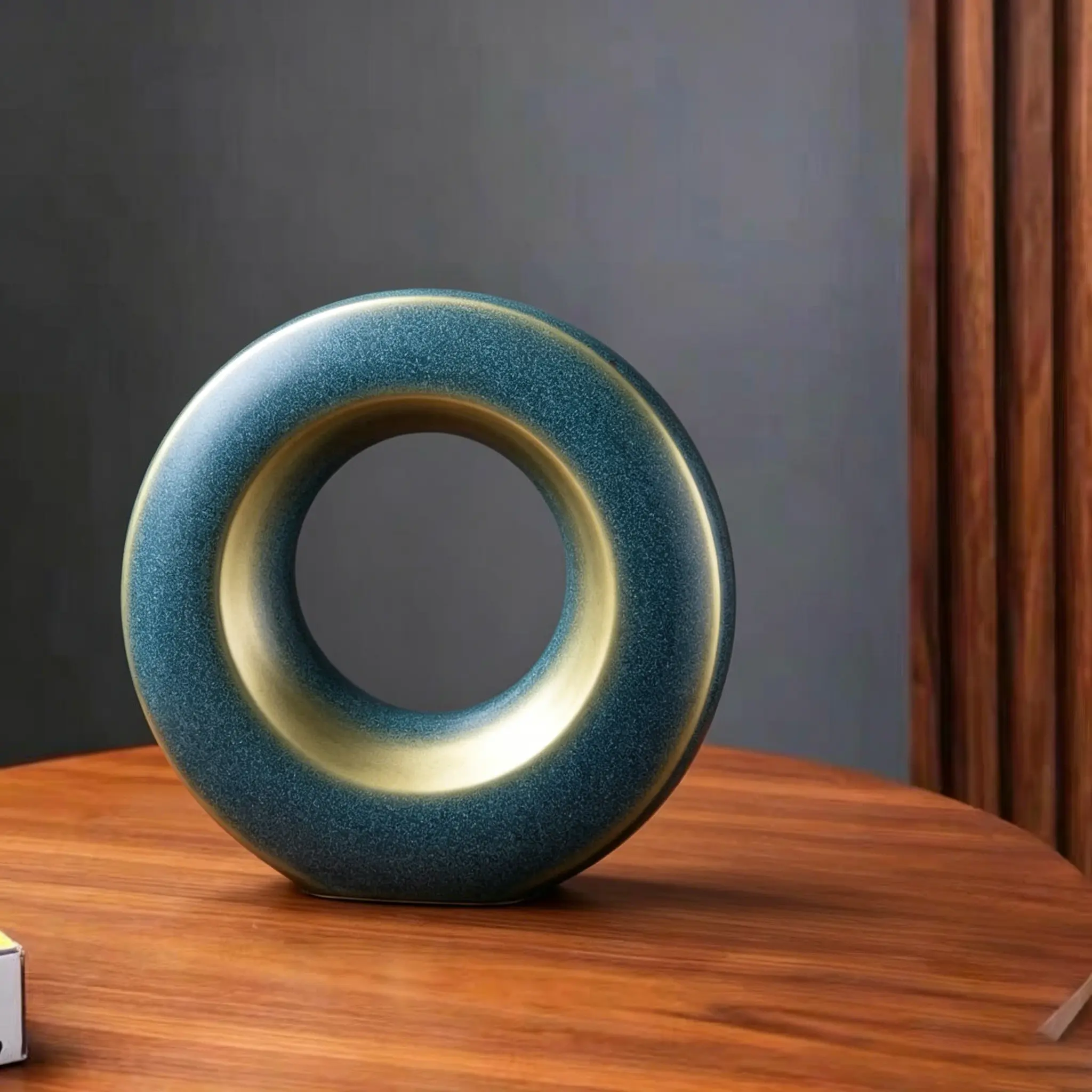 Modern Circle Meditation Statue Figurine, Stylish Home Decor & Home Supply
