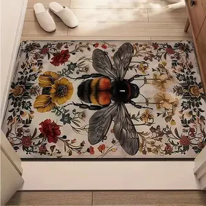 Geometric Design Floor Mat, Non-Slip Waterproof Kitchen Mat, Easy Clean Placemat, Quick Dry Bathroom Mat, Sink Area Drying Mat
