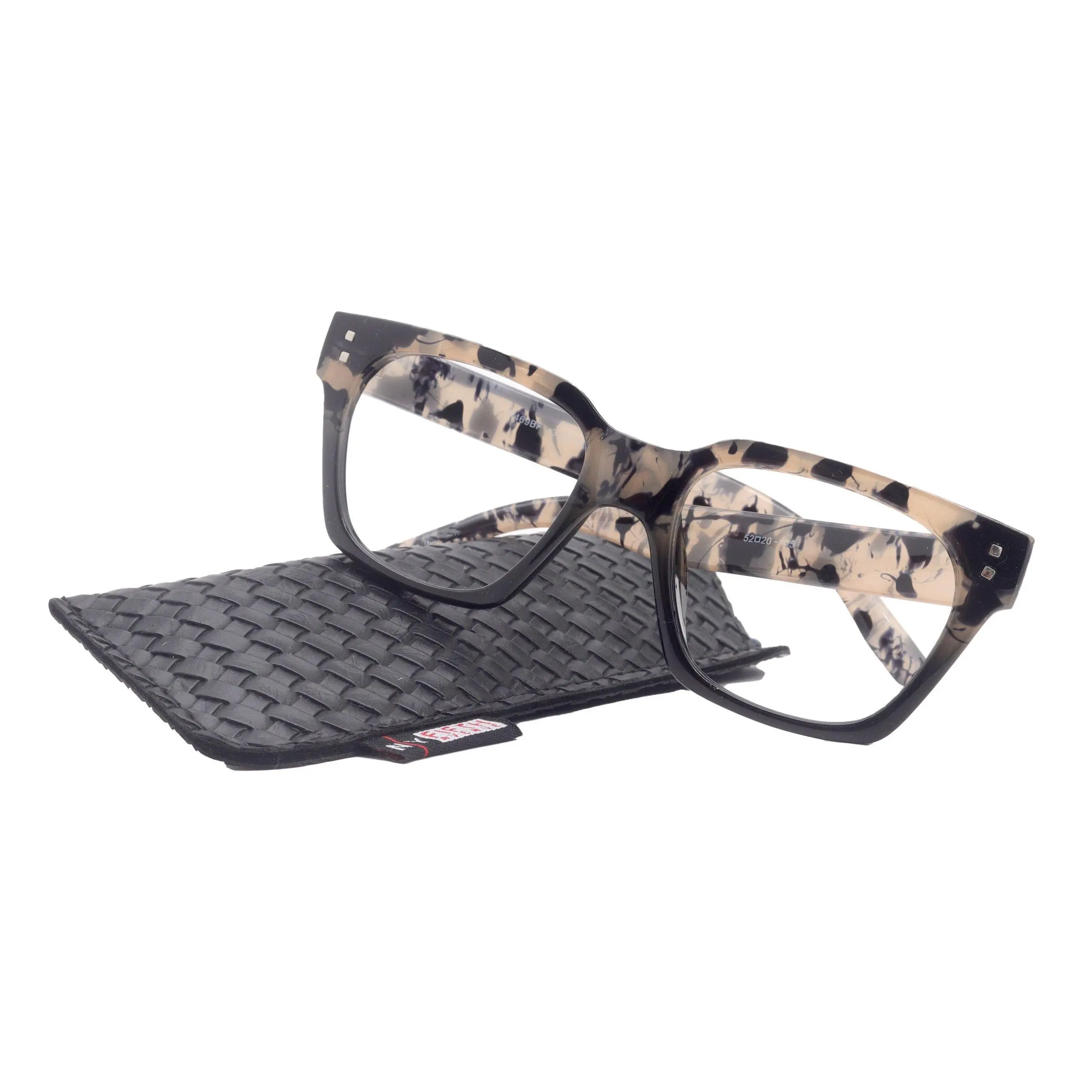 Ravello Line Bifocal Premium  Reading Glasses, High-End Readers +1.25 to +3.50 Magnifying, Fashion Square (Tortoise TAN) NY Fifth Avenue Clear Crystal