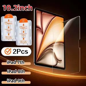 2-Pack HD Tempered Glass Screen Protector for iPad 10.2 Inch, 9h Hardness, Easy Install, Anti-Scratch, No Dust, No Bubbles