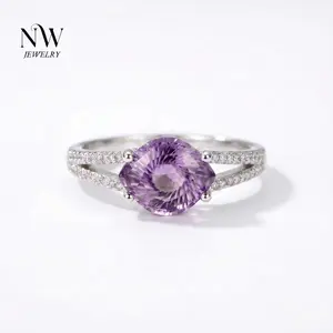 NutsWinner · Evil Eye Natural Amethyst Carved Ring Adjustable Band Original Design