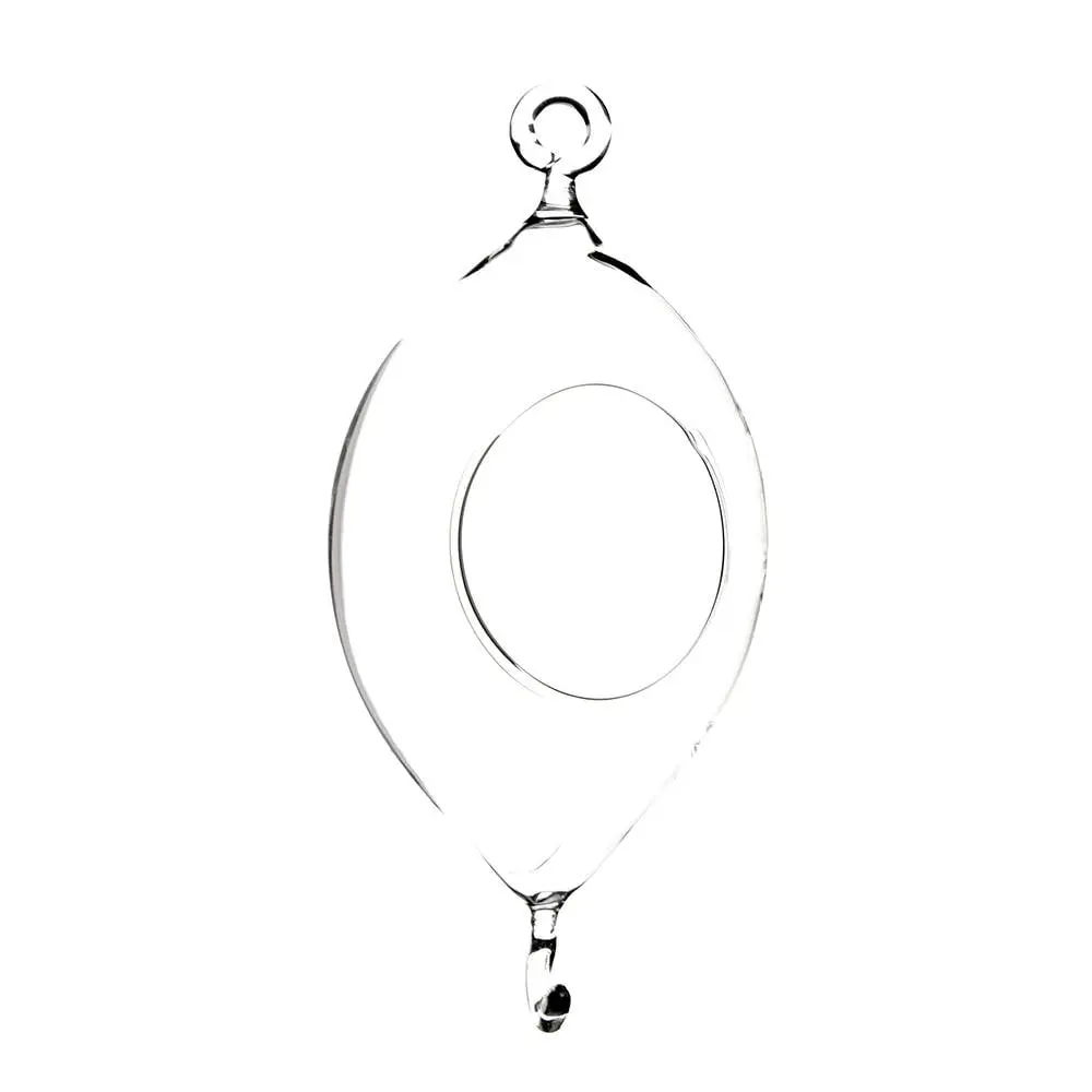 Athenas Garden HCH1007 7 x 3.5 in. Clear Double Hook Hanging Votive Candle Holder & Vase, Oblong Terrarium - Set of 2