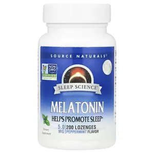 Source Naturals Melatonin, Peppermint, 5 mg, 200 Lozenges