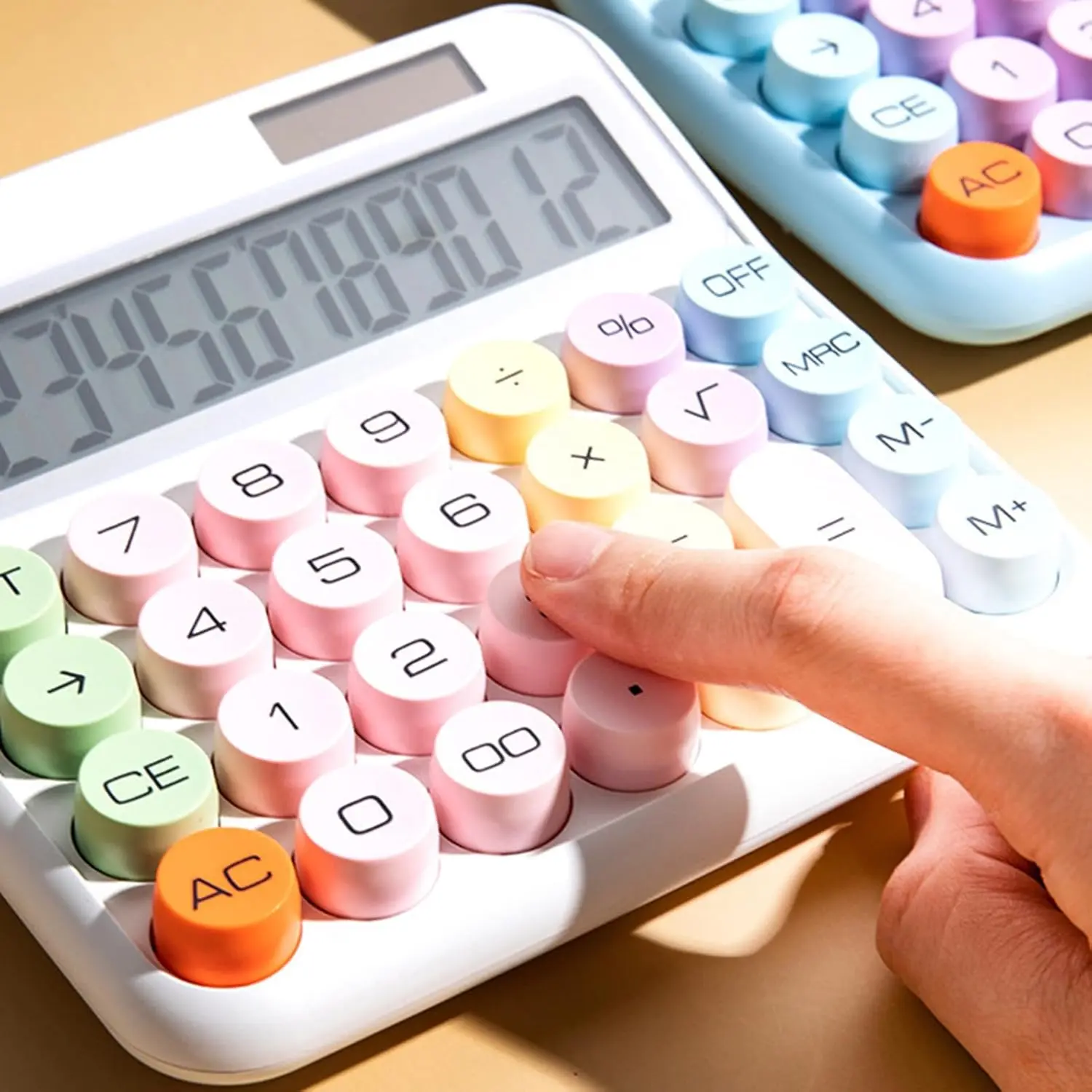 【FaddishDeal】Calculator with display, 12-bit large button, easy to use automatic off desktopcalculator at home, office and school, dopamine calculator Springtok