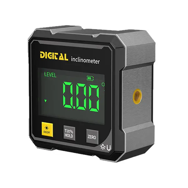 IMBOT Digital Angle Inclinometer with USB-C, 4-Side Strong Magnets, 2-in-1 Function, 360° Measurement, Dual Laser Gauge, Slope Percentage Table, Miter Protractor for Mechanics, Woodworking Measuring Tool