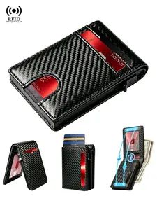New Outings in Spring and Summer Magnetic Minimalist Slim Wallet, Minimalist Bifold Wallet, RFID Credit Card Holder, ID Bank Cardholder, Aluminium Metal Case, Slim Smart Wallet for All Seasons, Rfid Blocking Wallet, Casual, Portable, Gift