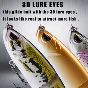 Bassdash Swimbaits 4.5in/0.65oz Pike Trout Glide Baits Minnow Hard Bass Fishing Lure, Glass minnow, Spoon Lures