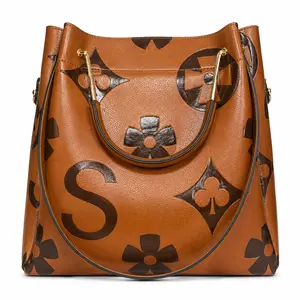 Women's Vintage Monogram Crossbody Bag - Classic Top-Handle Shoulder Purse