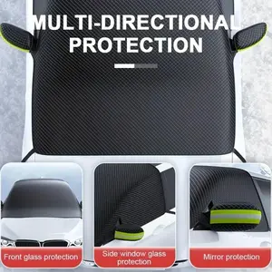 Magnetic Windshield Cover with Side Window Protection - UV Protection & Heat Shield, Durable Oxford Fabric Car Sunshade, Blocks Sun Glare & Frost, Easy Install for Truck SUV