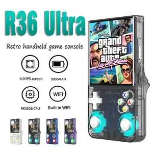 R36 Ultra Handheld Retro Game Console, R36sips Screen Portable Pocket Game Machine, Linux System R36ultra R36 Pro, Non-Button Cell Battery