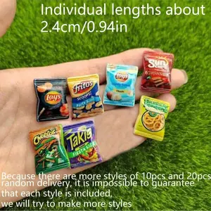 Resin Mini Snack Bags Set, Blyth Ob11 Doll Accessories, Plastic Material Not Magnetic, Random Styles Available, Ideal for Collectors