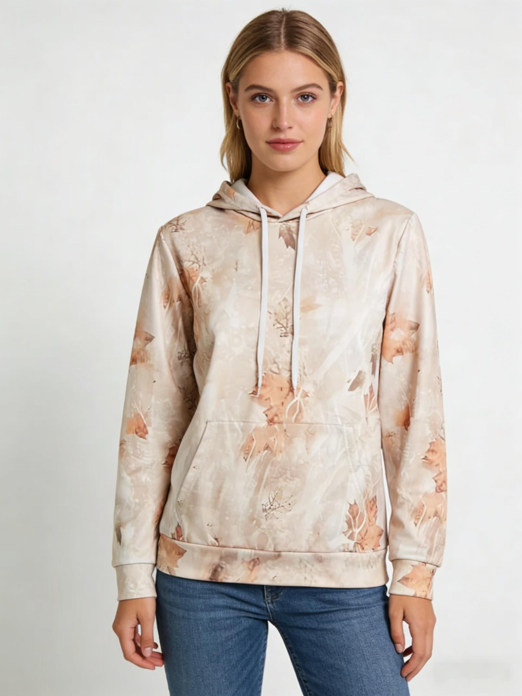 Comfort Hoodies – Oversized Camouflage Pullover Hoodie with Pocket, Long Sleeve Tops, Fall Tops, Women’s Fall Clothing, camohoodie