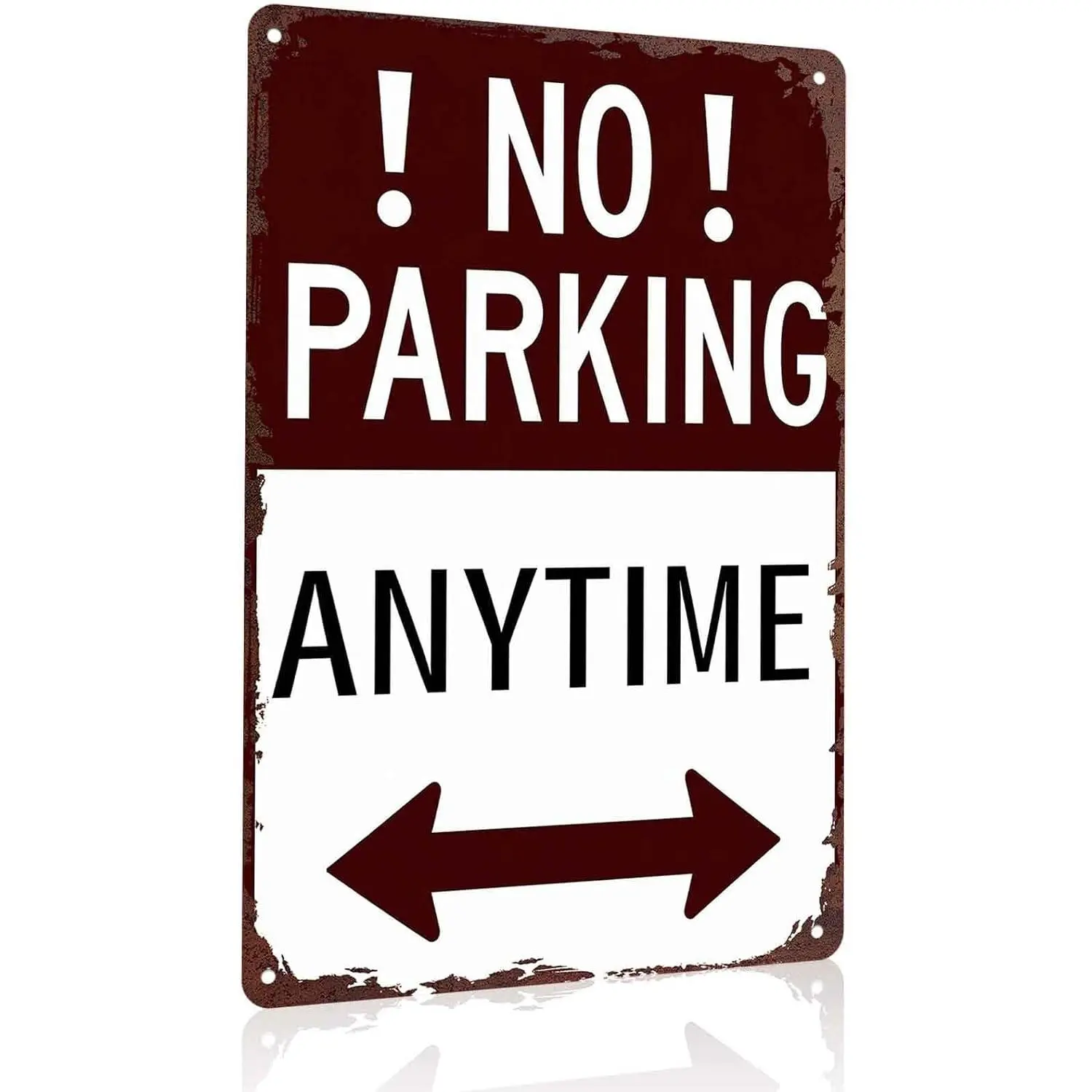 Sturdy Water-Resistant Lightweight Aluminium No Parking Anytime Metal Sign, 8x12in Decorative Hanging Wall Plaque for Garage, Bedroom, Home Decor Supplies