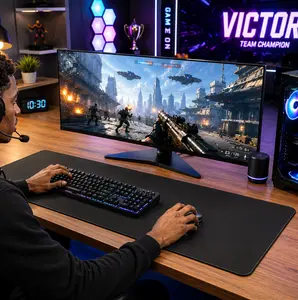 KTRIO Large Gaming Mouse Pad Desk Mat, Superior Micro-Weave Cloth for Precise Mouse Control, Non-Slip Rubber Base, Stitched Edges, Water-Resistant, for Gamer, Office & Home