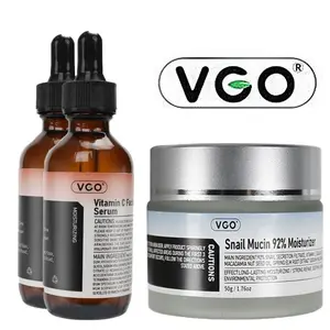 VGO Vitamin C Facial Serum , 30ml / 60ml Comfort Skincare Face Serum,  Vitamin C Serum & Snail Mucin 92% Gel Cream Hydration, Radiance & Revitalizing Daily Care with Essence, Moisturizing & Repairing skin care cream moisturizer arrugas