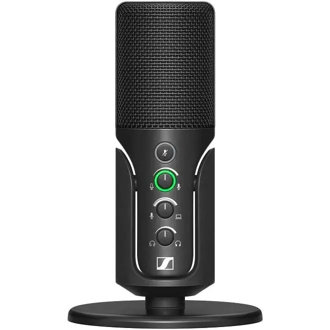 SENNHEISER Professional Profile - USB Cardioid Condenser Microphone & Table Stand, 1.2 m USB-C Cable - Mute Button, Built-in Headphone Jack, Gain, Mix & Volume Control, for PC & Mac,Black