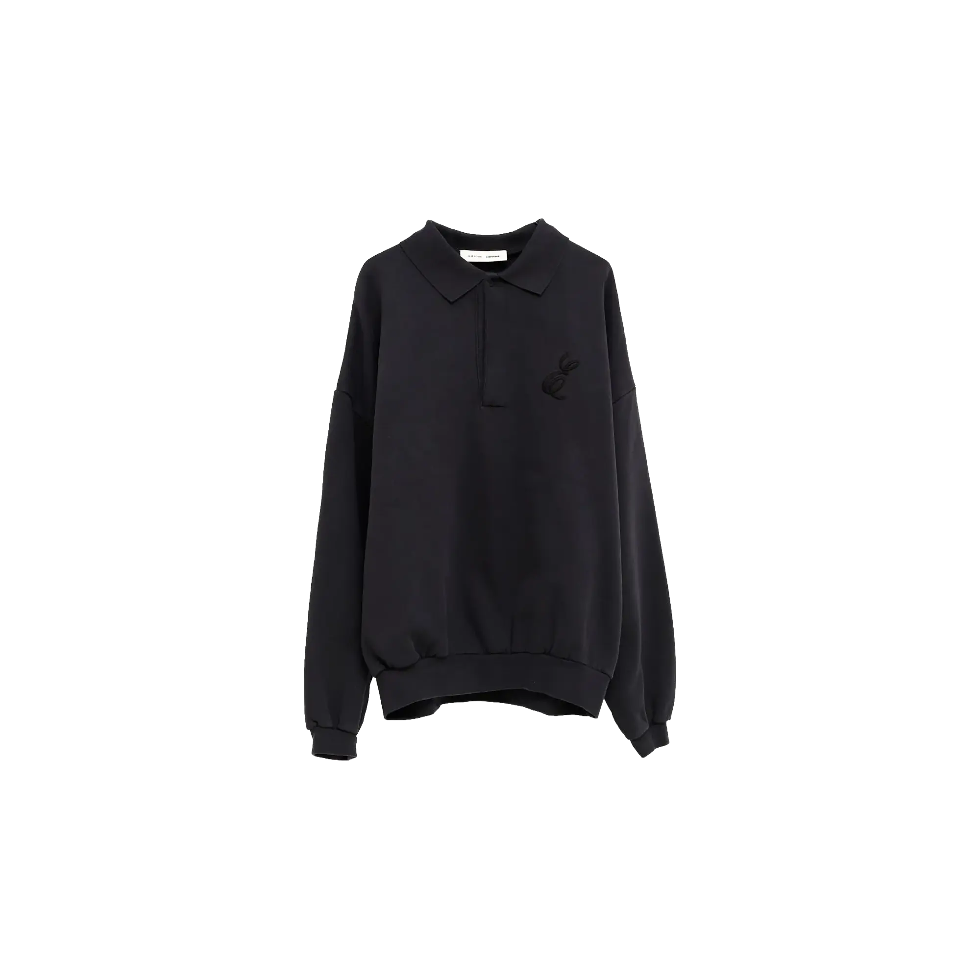 Embroidered Classic Polo Sweatshirt "Vintage Black" 192HO252042F